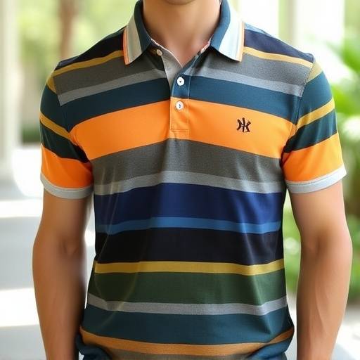 Camisa polo listrada para um look casual