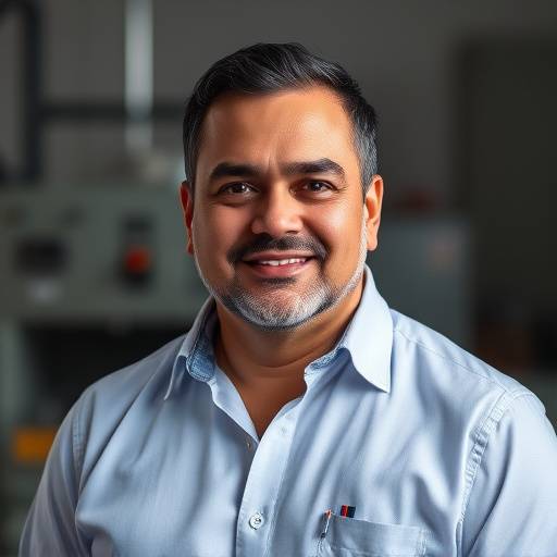 Foto de João Oliveira, gerente de produäão da Camisas Masculinas Brasil